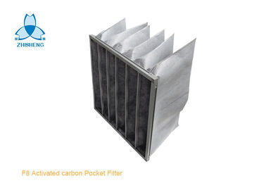 F8 Aktivkohle und Kunststofffasermedien Taschenluftfilter Aluminiumrahmen V starr