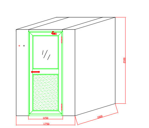 Automatische Schlagedelstahl-Luft-Dusche, Tür-Breite der Luft-Jet-Dusche1150mm 1