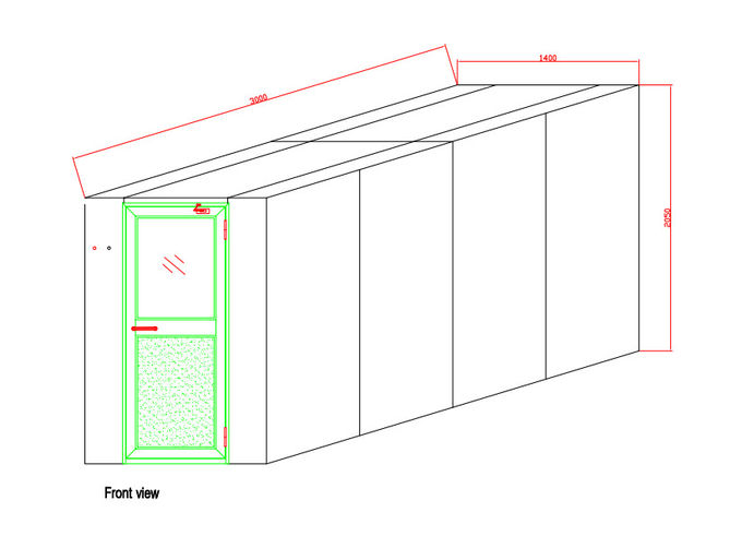 Luft-Duschecleanroom der Tiefen-3000mm mit manuellen Türen für sechs Leute 4