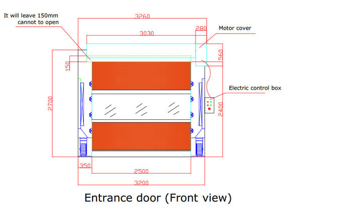 Enormer modularer Fracht-Luft-Duschtunnel mit 3 Seiten-Düsen, Selbst-PVC-Rollen-Türen 3
