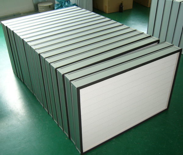 Anodisierter Filter der Aluminiumrahmen-Minifalten-HEPA für Anwendungen des Reinraum-/HVAC 0