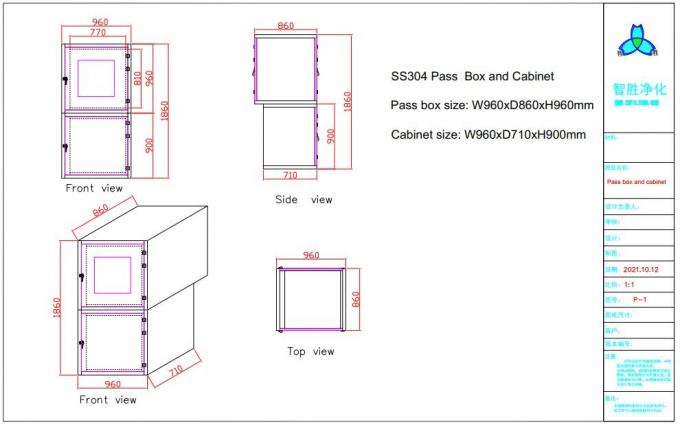 Duschdurchlauf-Kasten der Luft-SS304 für Cleanroom mit mechanischer Verriegelung 2