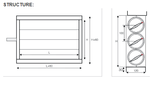 Manuelle Volumen-Luftregulierungs-Dämpfer-Rechteck-Aluminiumart für HVAC-System 1