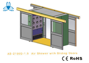kaufen Fracht CleanRoom-Luft-Dusche mit automatisches doppel- Blatt-Schiebetüren der Breiten-1600mm online manufacture