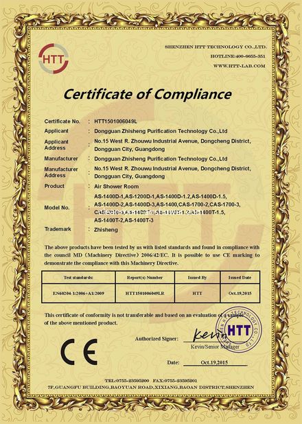 China Zhisheng Purification Technology Co., Limited Zertifizierungen