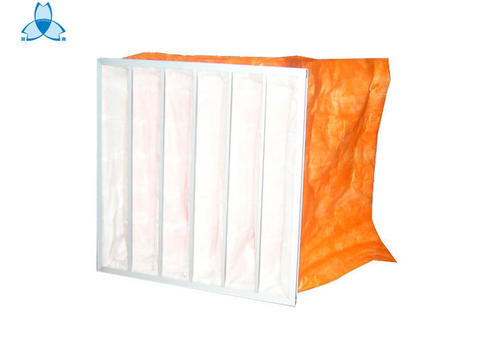 Industrieller orange Taschen-Luftfilter-hohe schmutzige Kapazität mit EVA- oder Silikon-Gummi-Dichtung 0
