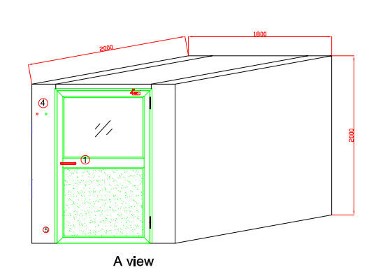 Industrielles 4 Personen-Luft-Duschsystem-einzelnes Blatt-große Tür, 22-25m/s Windgeschwindigkeit 3