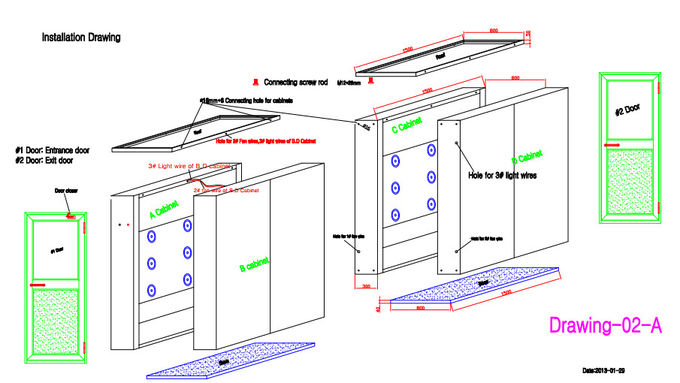 Luft-Duschecleanroom der Tiefen-3000mm mit manuellen Türen für sechs Leute 7