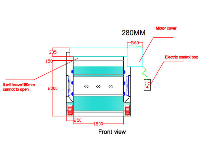 Großer Fracht-Luft-Duschtunnel weiche PVChochgeschwindigkeitsfensterladen-Türen für Wagen 3
